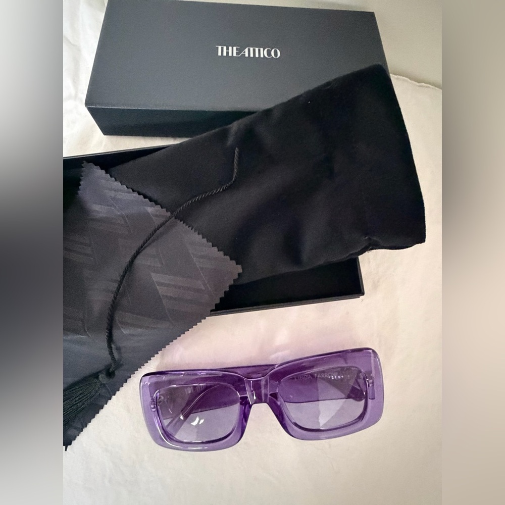 Attico Rectangular Purple Sunglasses - image 7